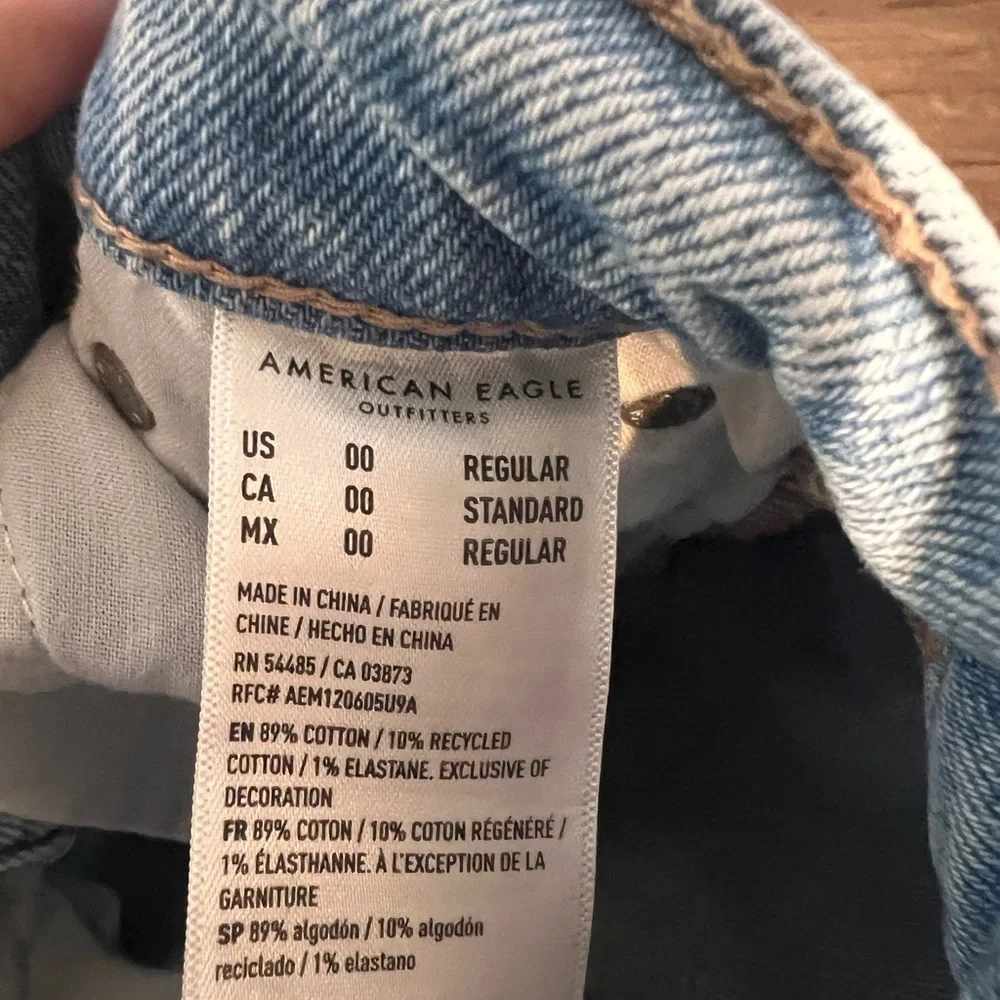 American Eagle Super High Rise Ankle Straight Jeans Women’s Size 00 Distressed - Picture 12 of 12
